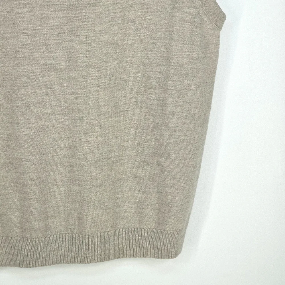Turnbury Wool Sweater Vest Men's Large Tan Academia Preppy Dad Golf Outdoor Cozy